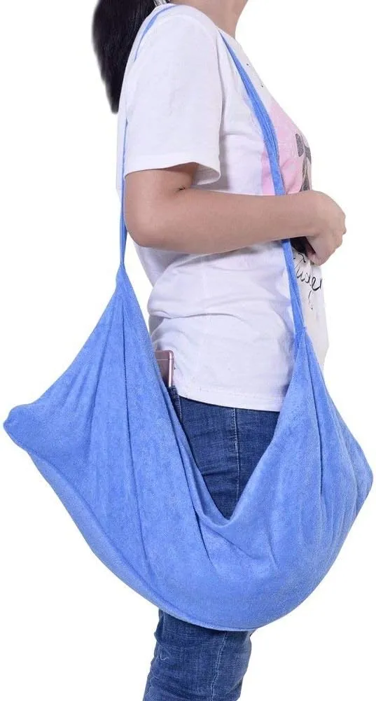 Double Layer Chaise Lounge Pool Chair Cover Beach Towel Fitted Elastic Pocket Won't Slide 85" L x 30" W-Royal Blue