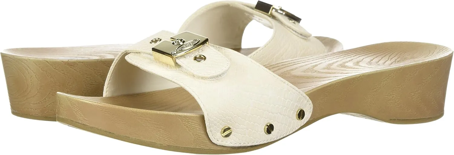 Dr. Scholl's Shoes Women's Classic Sandal Faux Wood Slide Sandal