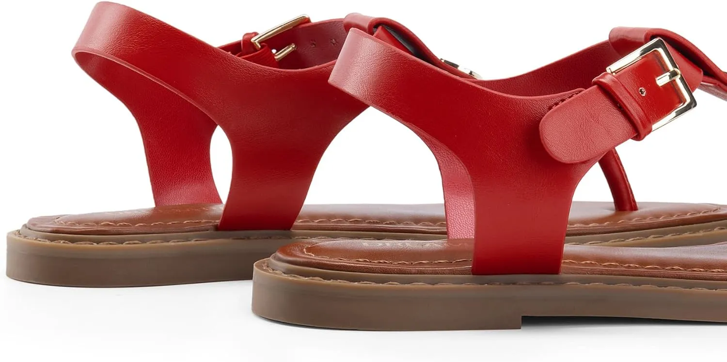 DREAM PAIRS Dressy T-Strap Flat Thong Sandals for Women Comfort Roman Gladiator Casual Summer Beach Flip Flop Shoes with Adjustable Back Ankle Strap