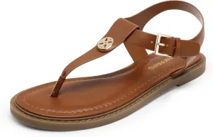 DREAM PAIRS Dressy T-Strap Flat Thong Sandals for Women Comfort Roman Gladiator Casual Summer Beach Flip Flop Shoes with Adjustable Back Ankle Strap