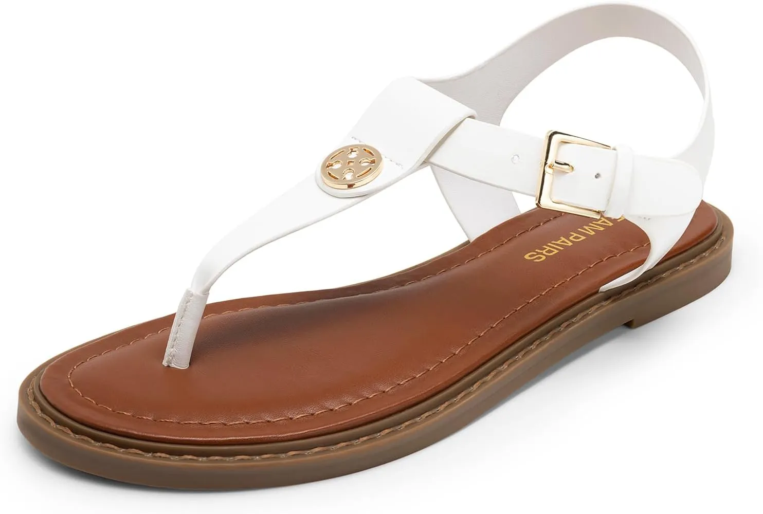 DREAM PAIRS Dressy T-Strap Flat Thong Sandals for Women Comfort Roman Gladiator Casual Summer Beach Flip Flop Shoes with Adjustable Back Ankle Strap
