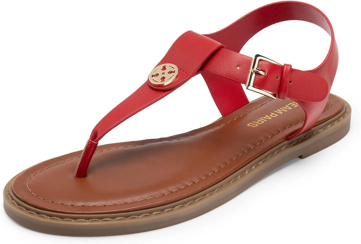 DREAM PAIRS Dressy T-Strap Flat Thong Sandals for Women Comfort Roman Gladiator Casual Summer Beach Flip Flop Shoes with Adjustable Back Ankle Strap