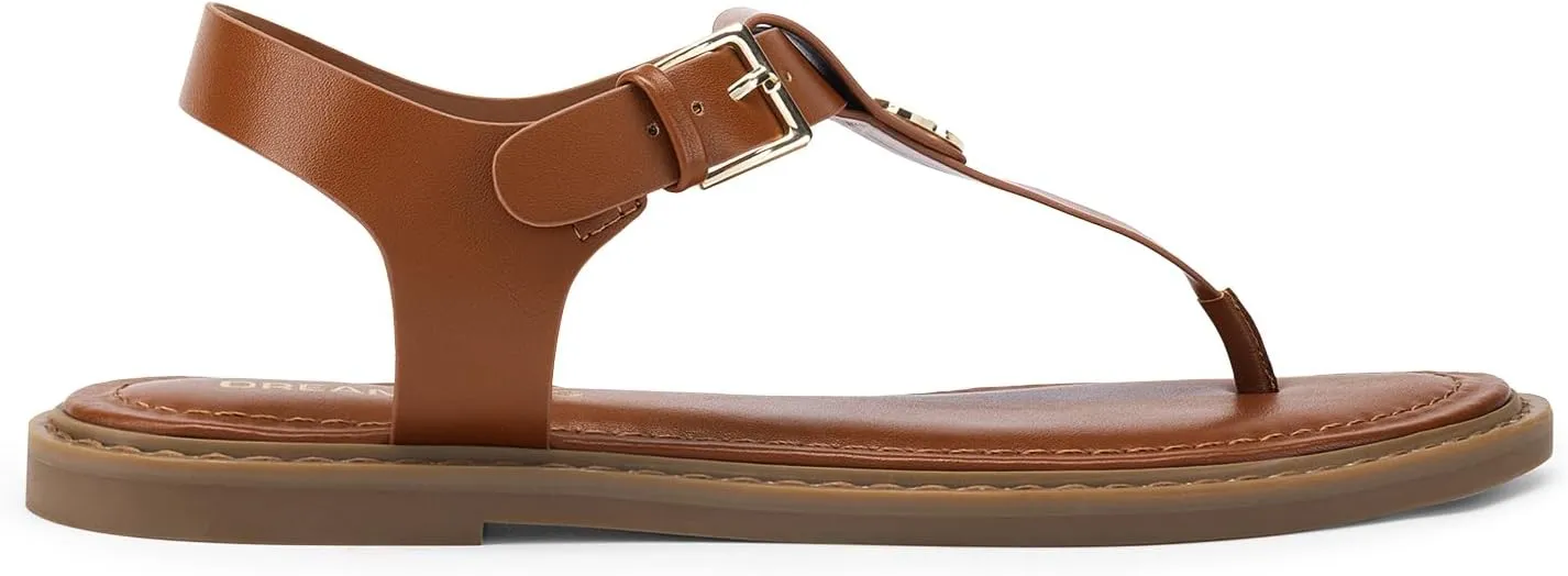 DREAM PAIRS Dressy T-Strap Flat Thong Sandals for Women Comfort Roman Gladiator Casual Summer Beach Flip Flop Shoes with Adjustable Back Ankle Strap