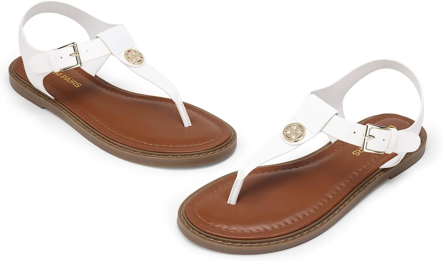 DREAM PAIRS Dressy T-Strap Flat Thong Sandals for Women Comfort Roman Gladiator Casual Summer Beach Flip Flop Shoes with Adjustable Back Ankle Strap