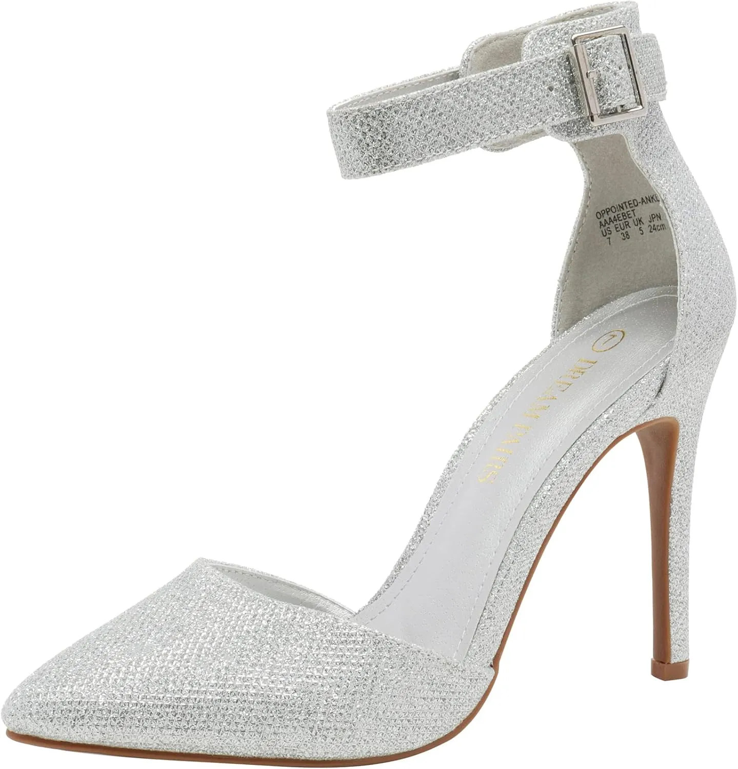 DREAM PAIRS Oppointed-Ankle Women's Pointed Toe Ankle Strap D'Orsay High Heel Stiletto Pumps Shoes