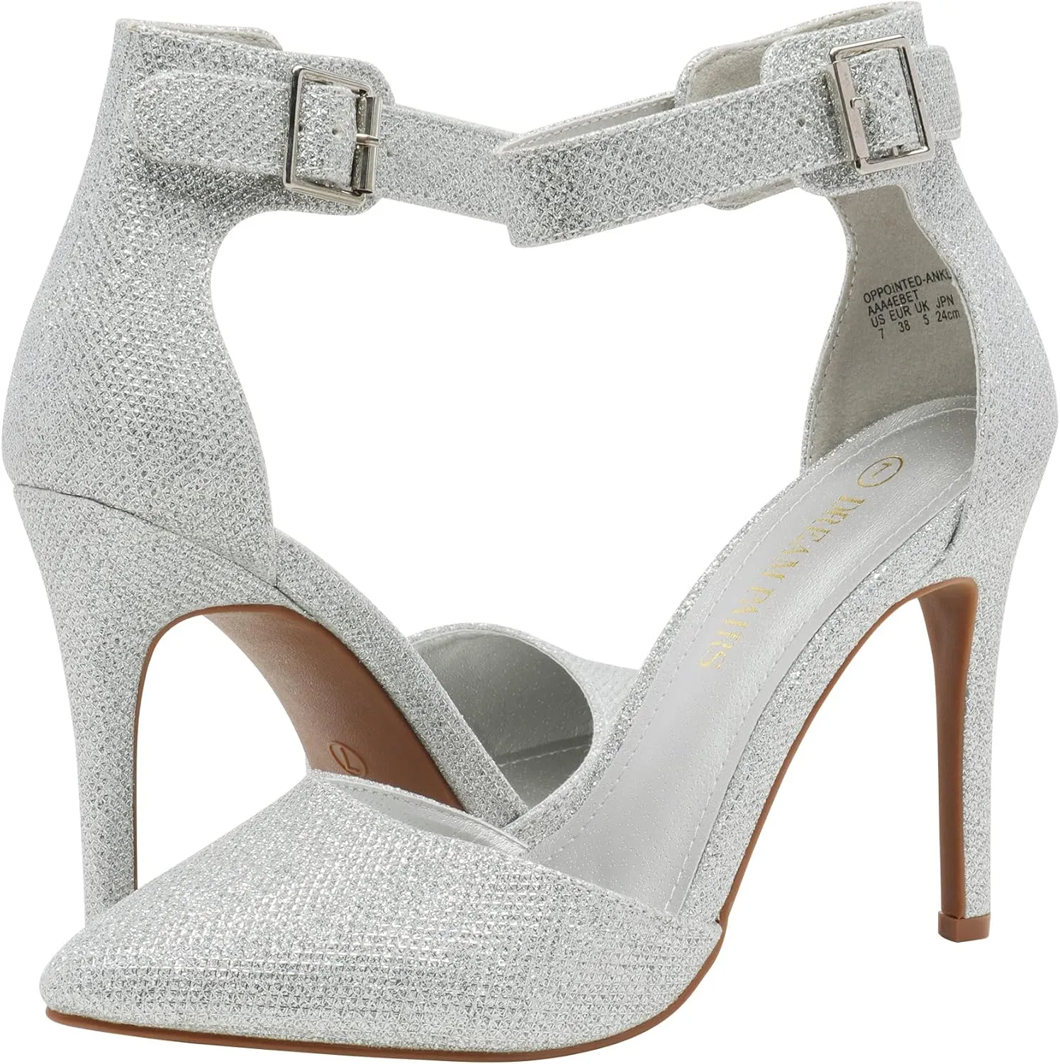 DREAM PAIRS Oppointed-Ankle Women's Pointed Toe Ankle Strap D'Orsay High Heel Stiletto Pumps Shoes