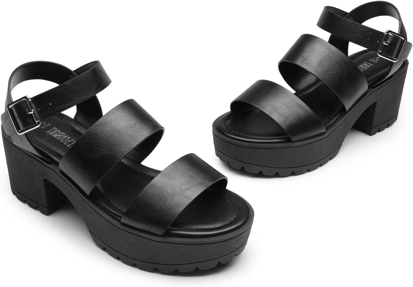 DREAM PAIRS Platform Heels for Women Lightweight Chunky Open Toe Stylish Comfortable Fisherman Sandals with Adjustable Ankle Strap