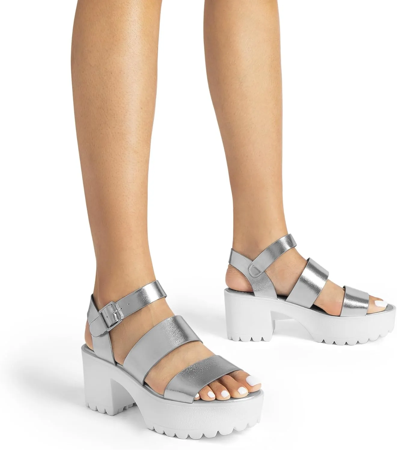 DREAM PAIRS Platform Heels for Women Lightweight Chunky Open Toe Stylish Comfortable Fisherman Sandals with Adjustable Ankle Strap