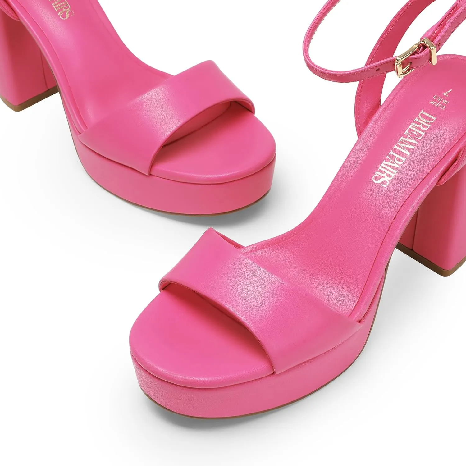 DREAM PAIRS Platform High Heels for Women Chunky Round Open Toe Ankle Strap Stylish Heeled Sandals for Party Prom Wedding