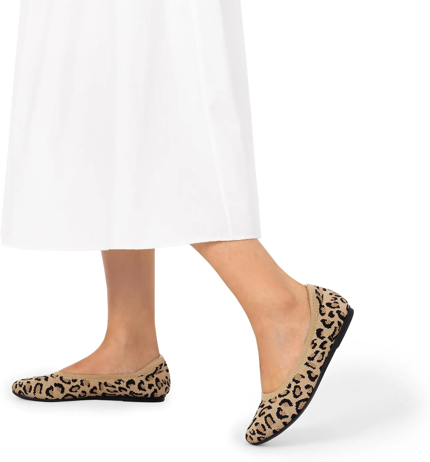 DREAM PAIRS Wide Ballet Flats Shoes for Women, Width Foldable Knit Women's Flats with Arch Support, Comfortable Shoes for Women Dressy Casual Work Office