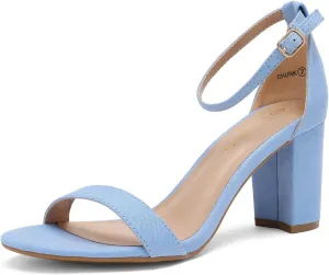 DREAM PAIRS Women's Chunk Low Heel Pump Sandals