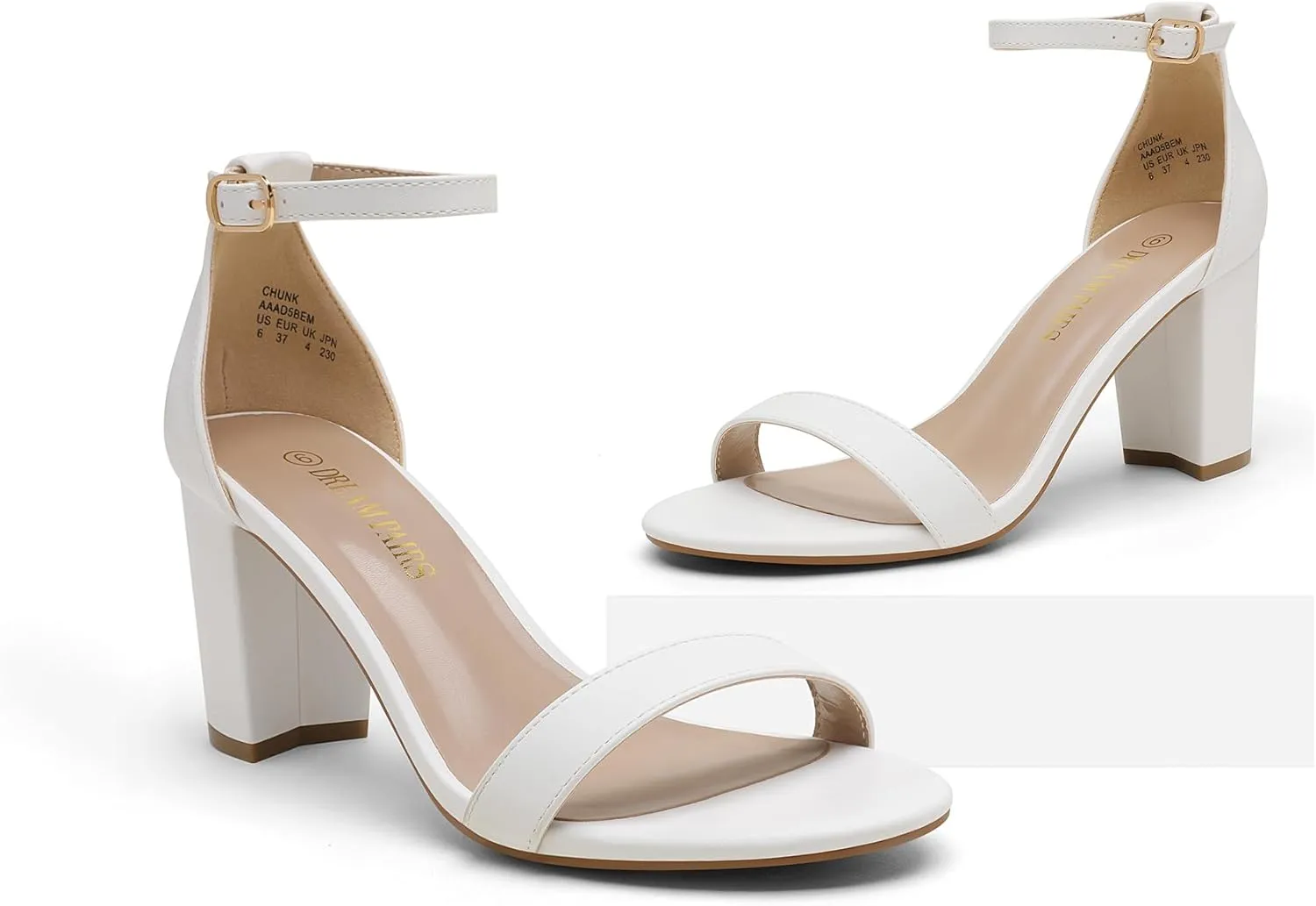 DREAM PAIRS Women's Chunk Low Heel Pump Sandals