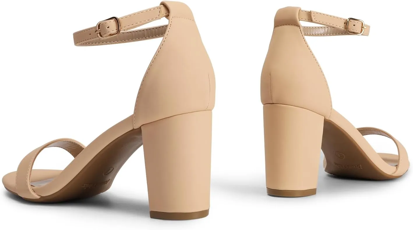 DREAM PAIRS Women's Chunk Low Heel Pump Sandals
