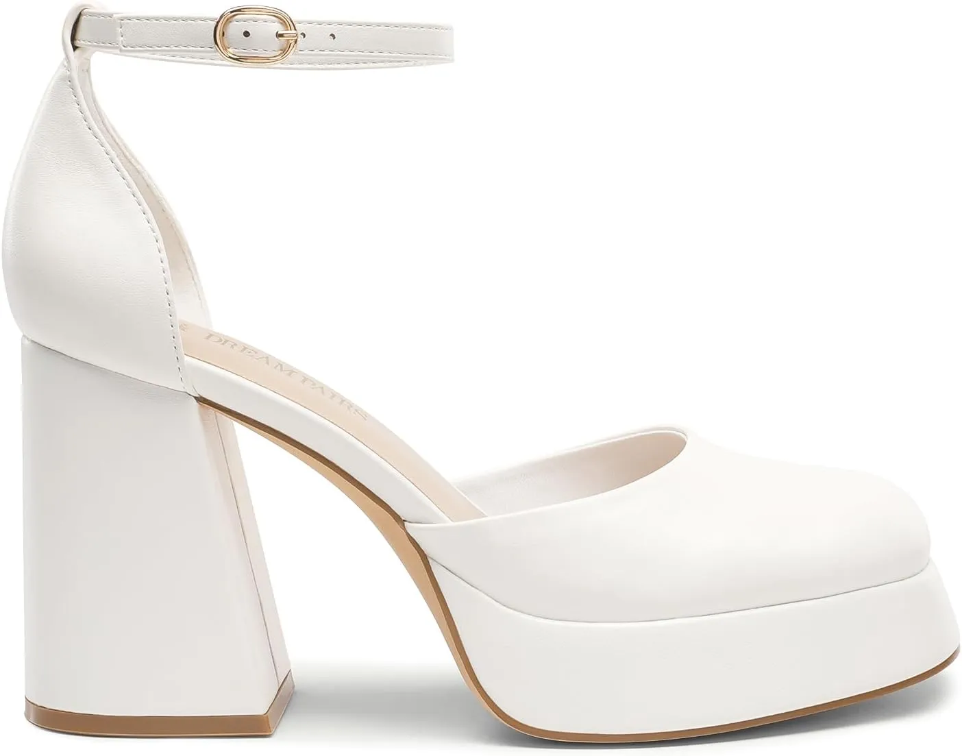DREAM PAIRS Women's Chunky Platform High Heels Closed Toe Block Ankle Strap Dress Wedding Party Pumps Shoes