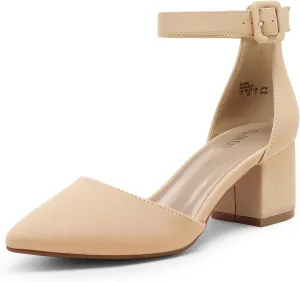 DREAM PAIRS Women's Low Heel Pump Shoes