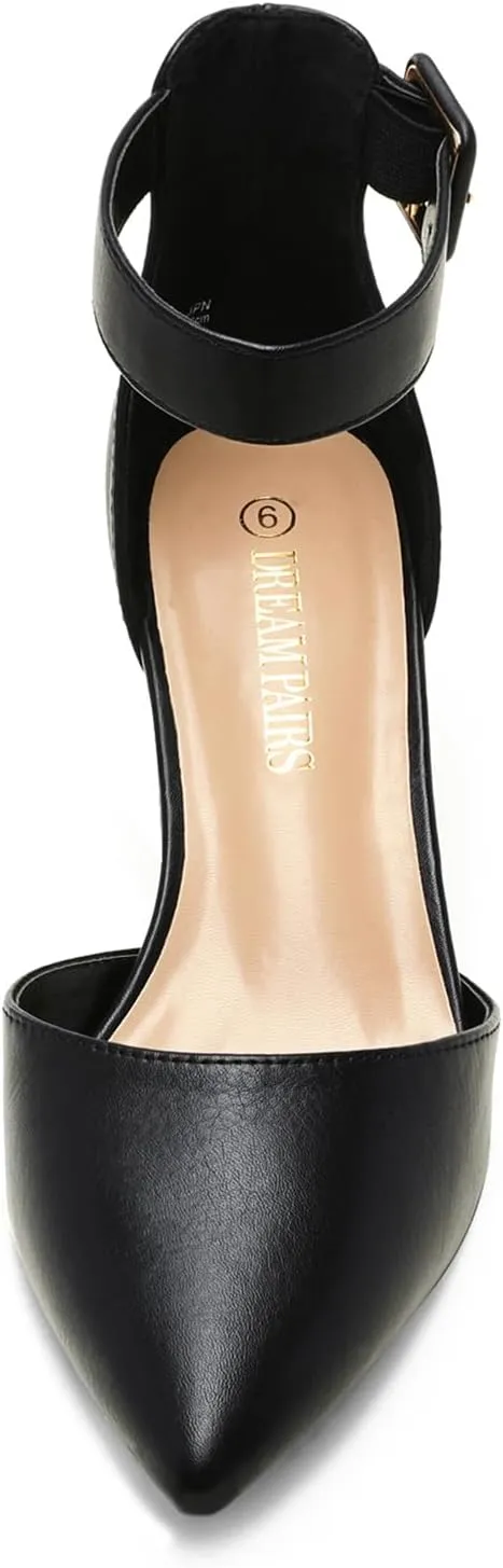 DREAM PAIRS Women's Low Heel Pump Shoes