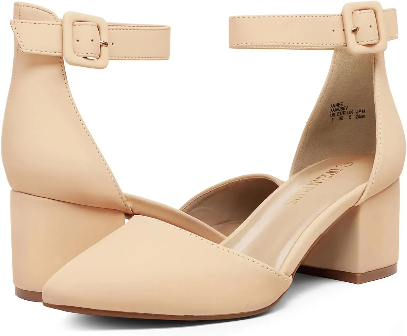 DREAM PAIRS Women's Low Heel Pump Shoes