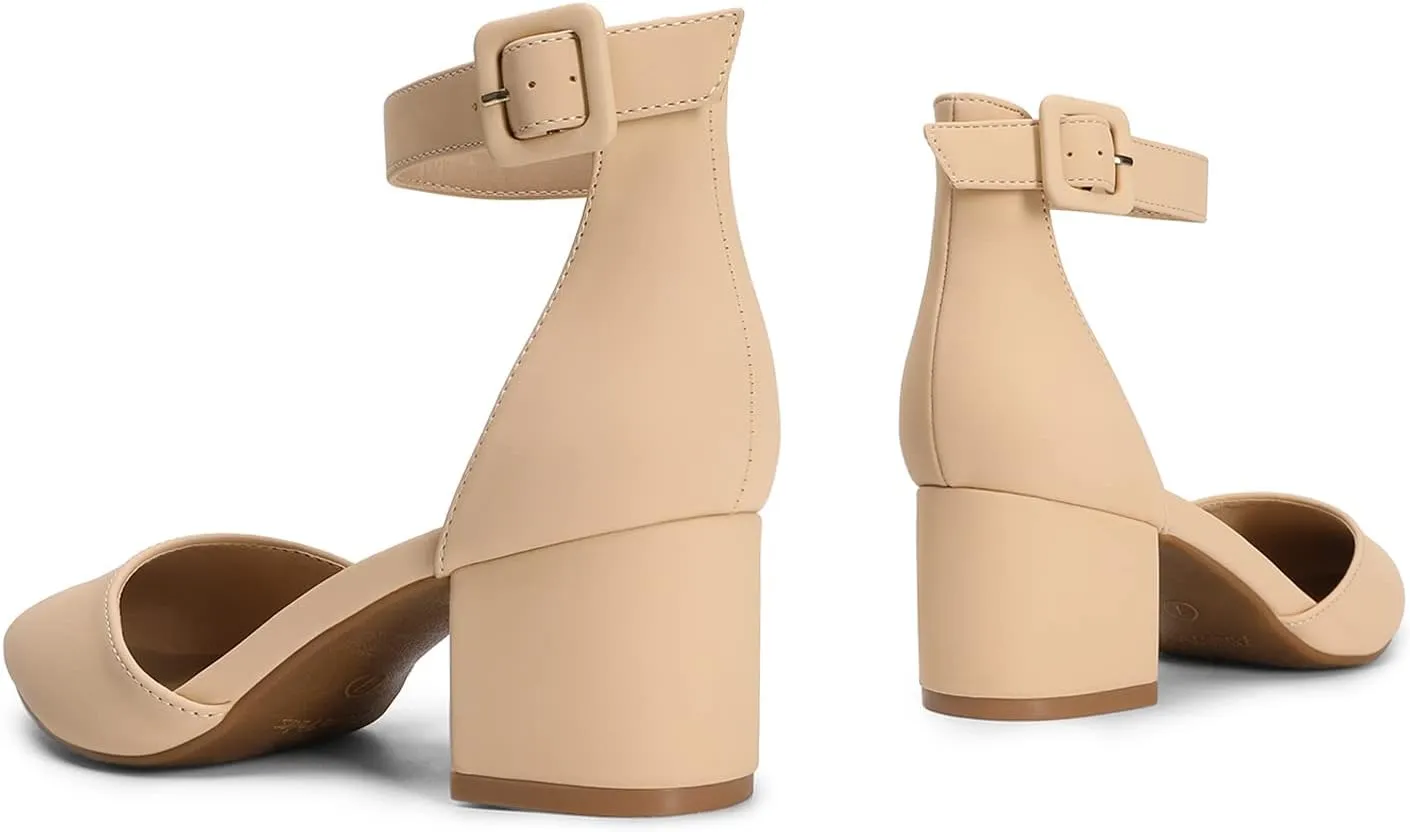 DREAM PAIRS Women's Low Heel Pump Shoes