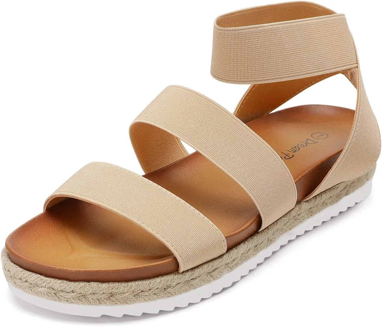 DREAM PAIRS Women’s Open Toe Ankle Strap Espadrille Flatform Platform Wedge Sandals