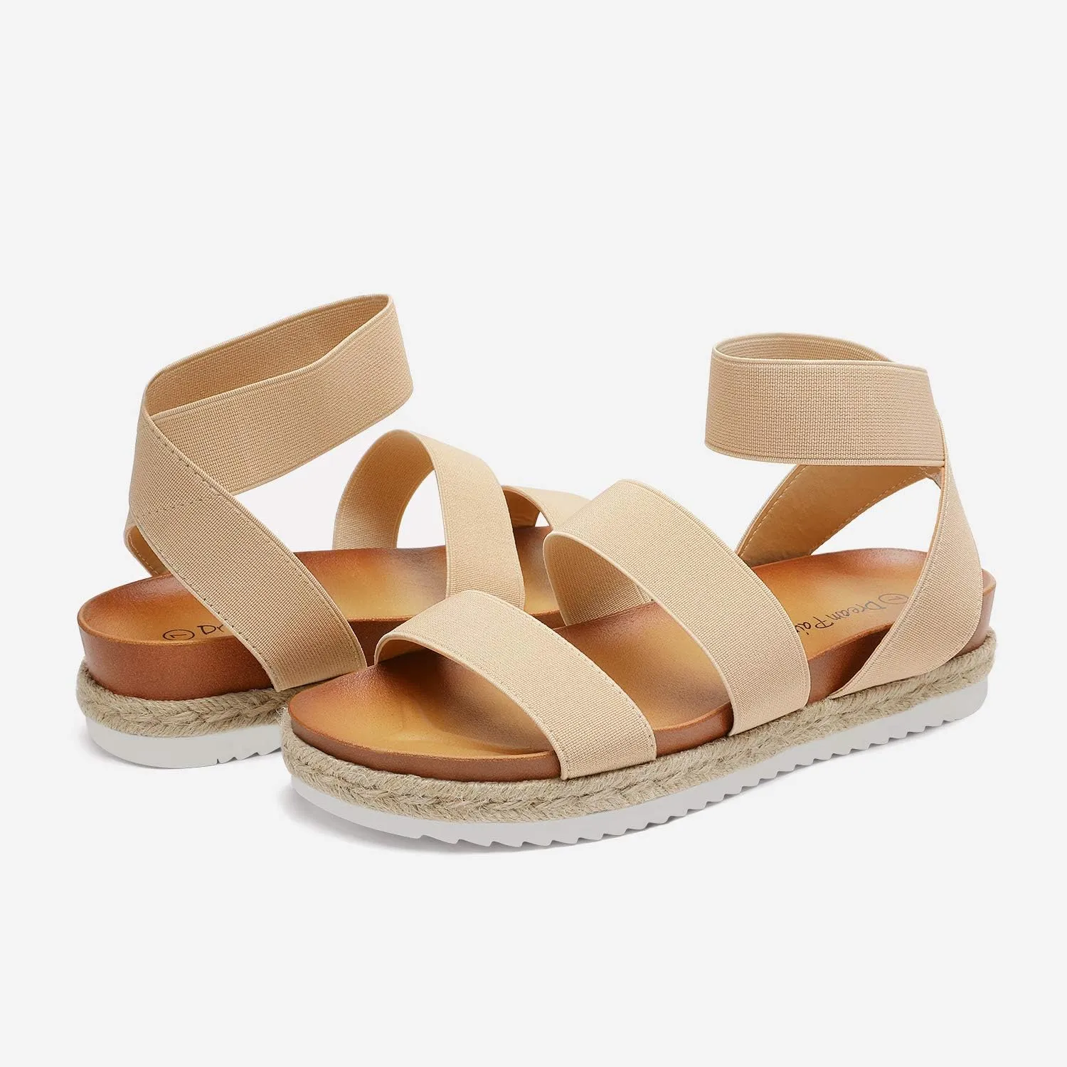 DREAM PAIRS Women’s Open Toe Ankle Strap Espadrille Flatform Platform Wedge Sandals