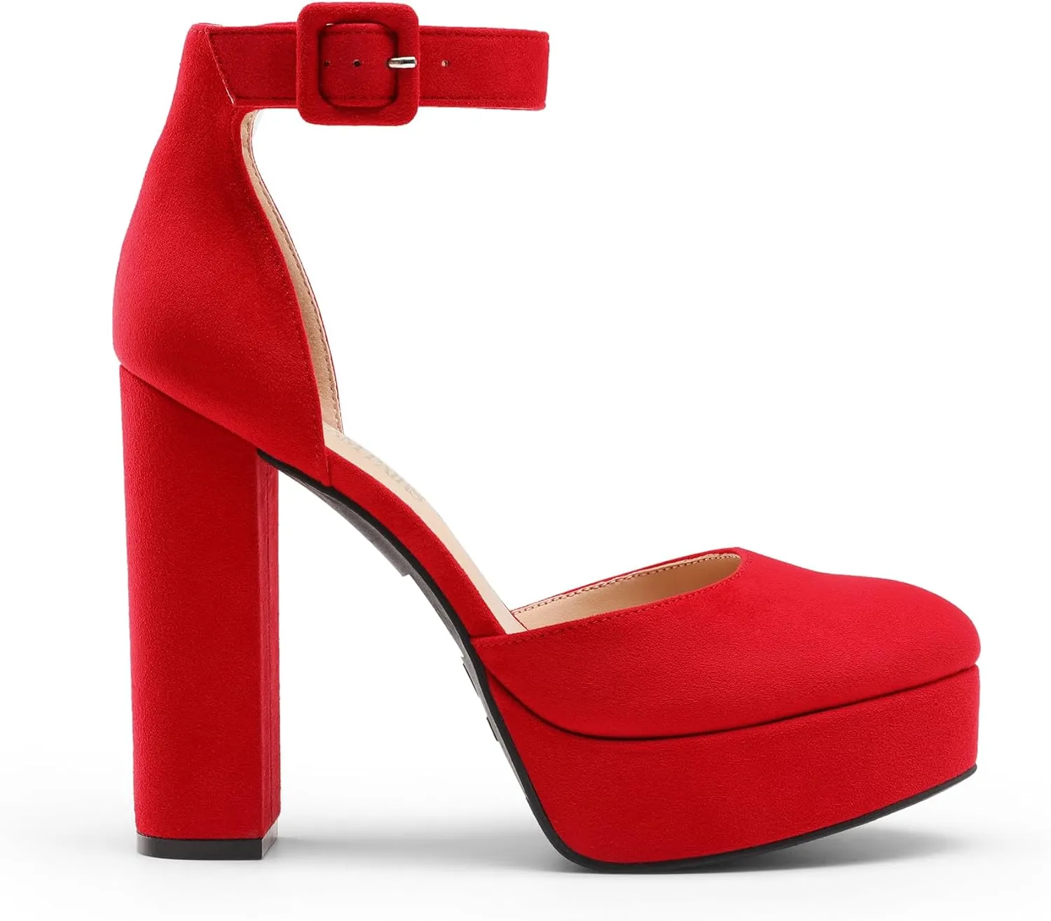 DREAM PAIRS Women's Platform High Chunky Heels Closed Toe Block Ankle Strap Dress Buckle Round Toe Wedding Party Comfortable Pumps Shoes