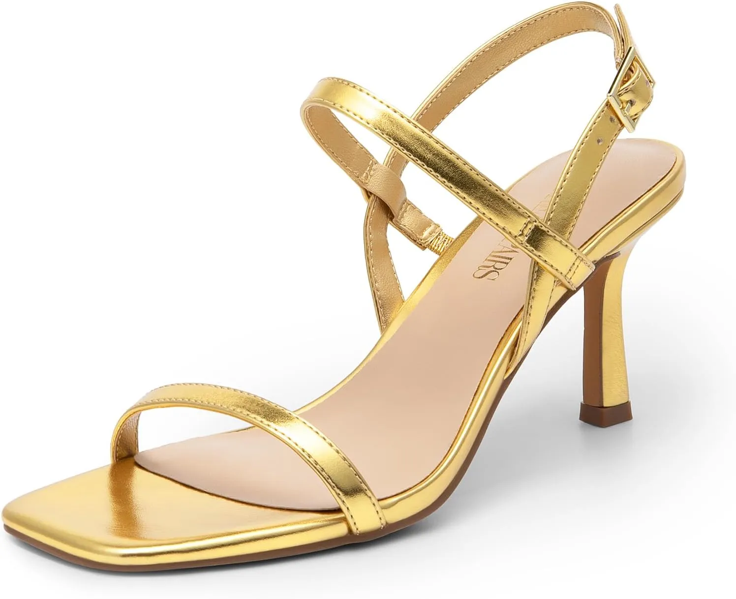 DREAM PAIRS Womens Slingback Heels Square Open Toe Strappy Sandals Ankle Strap High Heeled Dressy Shoes