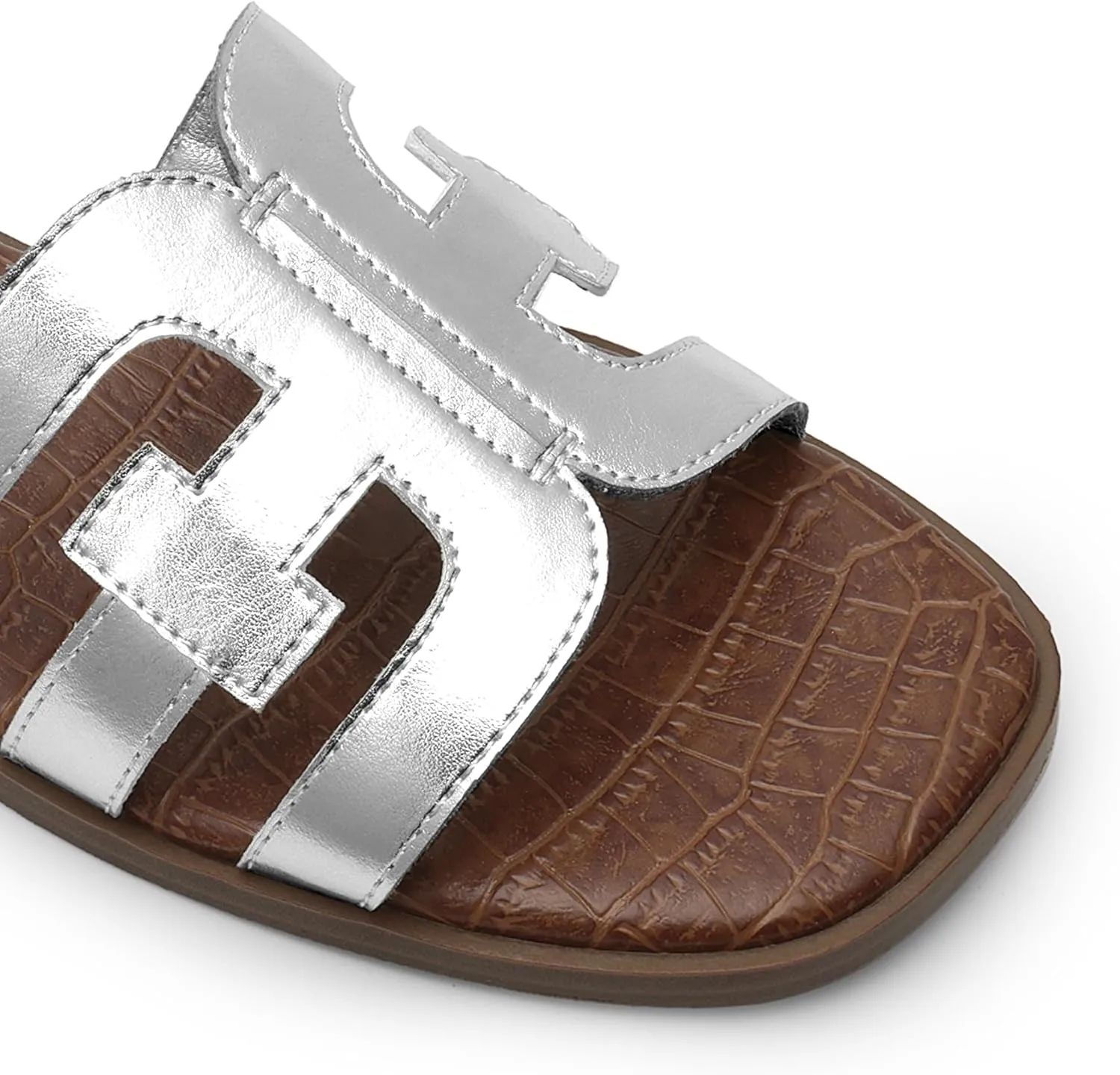 DREAM PAIRS Women's Slip-on Slides Open Toe Dressy Flat Slide Sandals Fashion Classic Summer Beach Slippers