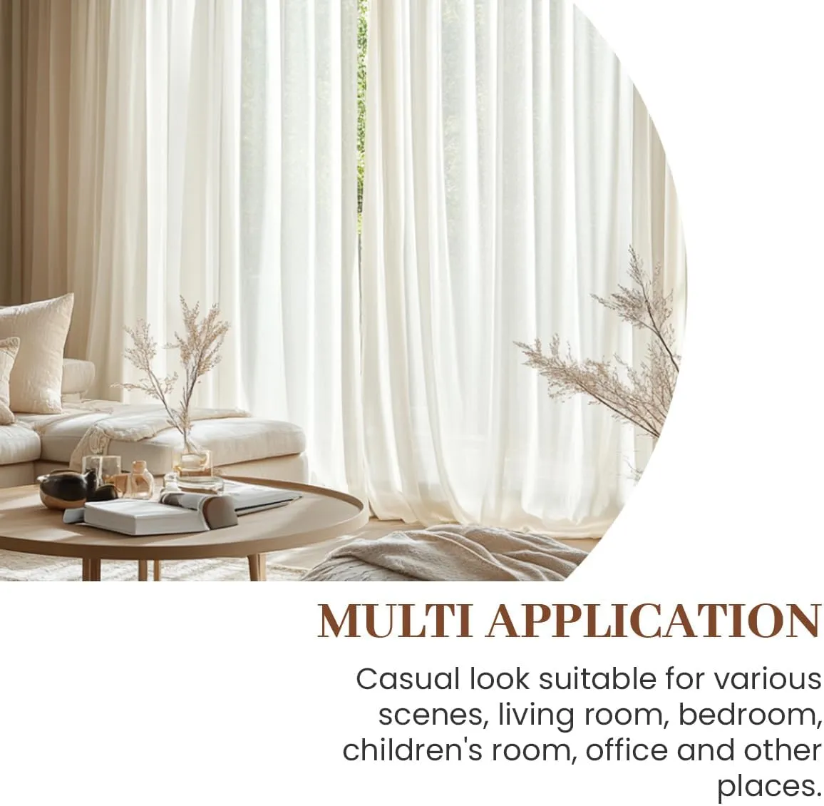 Dreaming Casa Solid Sheer Curtains 84 Inches Long Taupe Rod Pocket Voile Draperies for Bedroom Living Room, 2 Panels, Each 42" W x 84" L