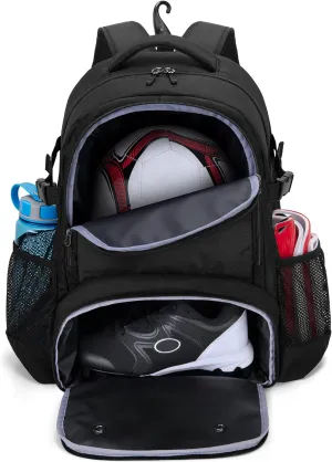 DSLEAF Soccer Bag with Ball Space, Soccer Equipment Backpack with Separated Shoe Compartment for Soccer, Basketball and Volleyball Training