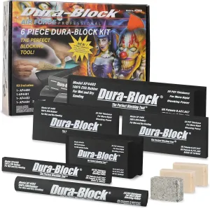 Dura-Block Set 6pc - Flexible EVA Foam Wet or Dry Autobody Sanding Blocks Kit for Automotive Bodywork