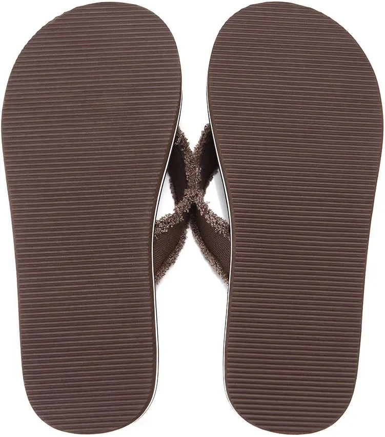 DWG Men's Soft Flip-Flop Sandals, Light Weight, Shock Proof, Non-Slip, Wide Sole, Canvas Strap, Comfort Thong Slippers for Indoor and Outdoor Beach,Size 8.5-14