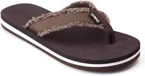 DWG Men's Soft Flip-Flop Sandals, Light Weight, Shock Proof, Non-Slip, Wide Sole, Canvas Strap, Comfort Thong Slippers for Indoor and Outdoor Beach,Size 8.5-14