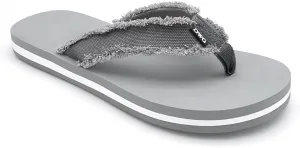 DWG Men's Soft Flip-Flop Sandals, Light Weight, Shock Proof, Non-Slip, Wide Sole, Canvas Strap, Comfort Thong Slippers for Indoor and Outdoor Beach,Size 8.5-14