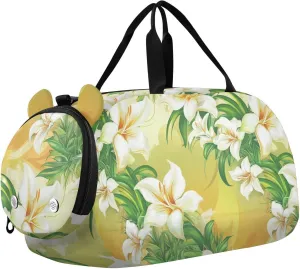 Easter Lily Happy Easter Small Gym Bag with Shoes Compartment Multifunctional Weekend Travel Bag for Beach Swim Bags Pool Sports