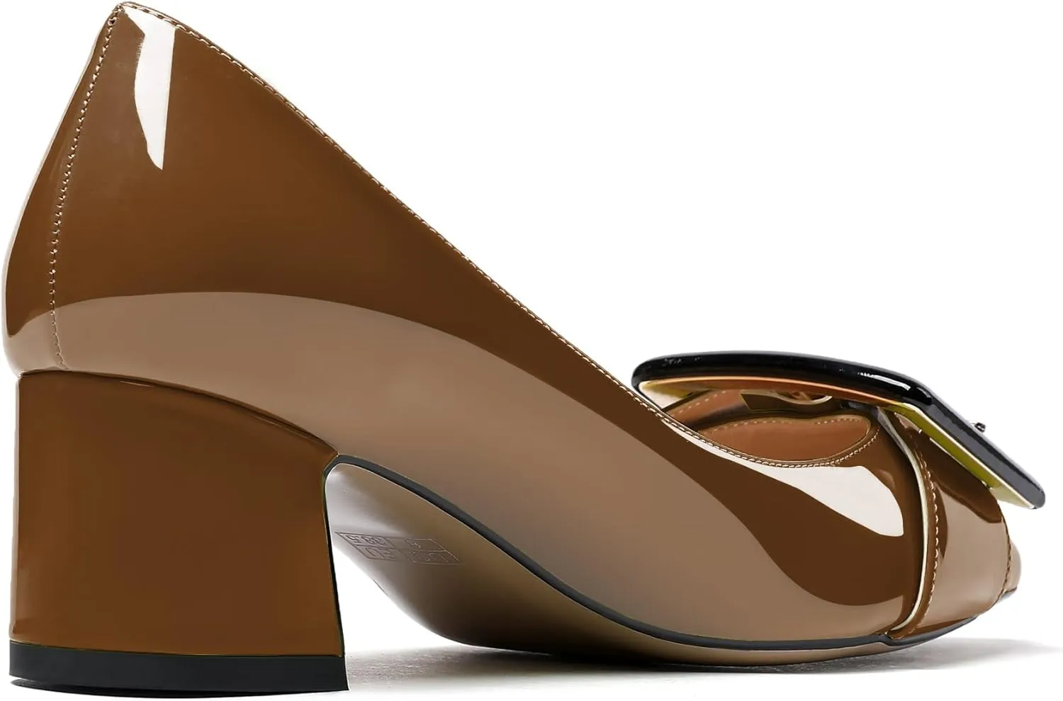 Eldof Pointed Toe Pumps,Classy 2 Inches Block Heel Chic Pumps, Confort Buckle Heel for Office Wedding Dress