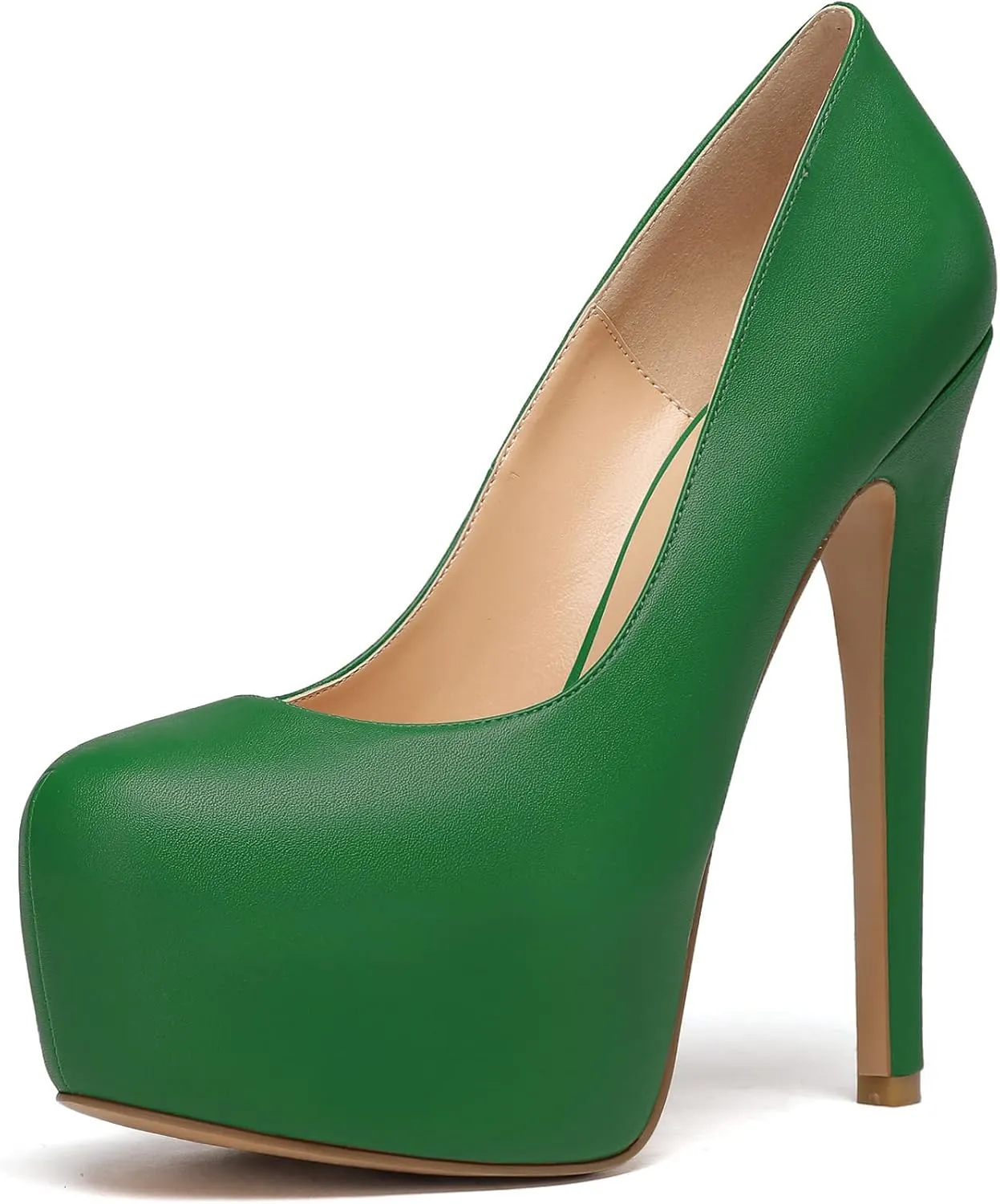 Eldof Womens High Heel Platform Pumps Round Toe Sky High Stilettoes 6" Party Dress Platform