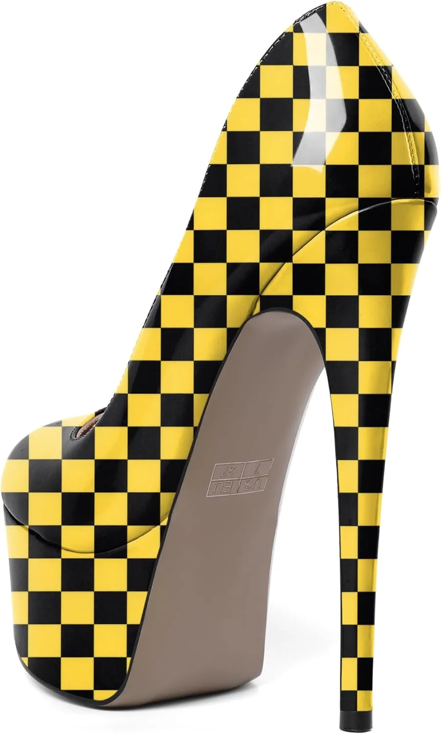 Eldof Womens High Heel Platform Pumps Round Toe Sky High Stilettoes 6" Party Dress Platform