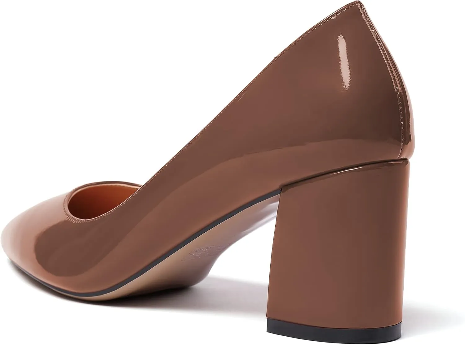 Eldof Women's Pointed Toe Chunky Mid Heel Slip On 2.6 Inches Pumps Comfort Chic Heeled Shoes for Party Evening Dress