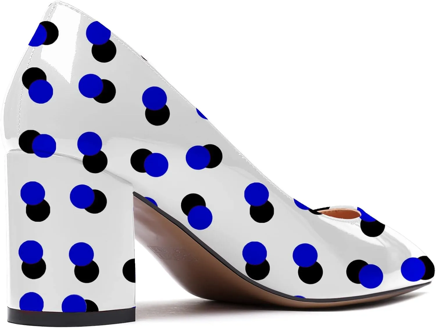 Eldof Women's Pointed Toe Chunky Mid Heel Slip On 2.6 Inches Pumps Comfort Chic Heeled Shoes for Party Evening Dress