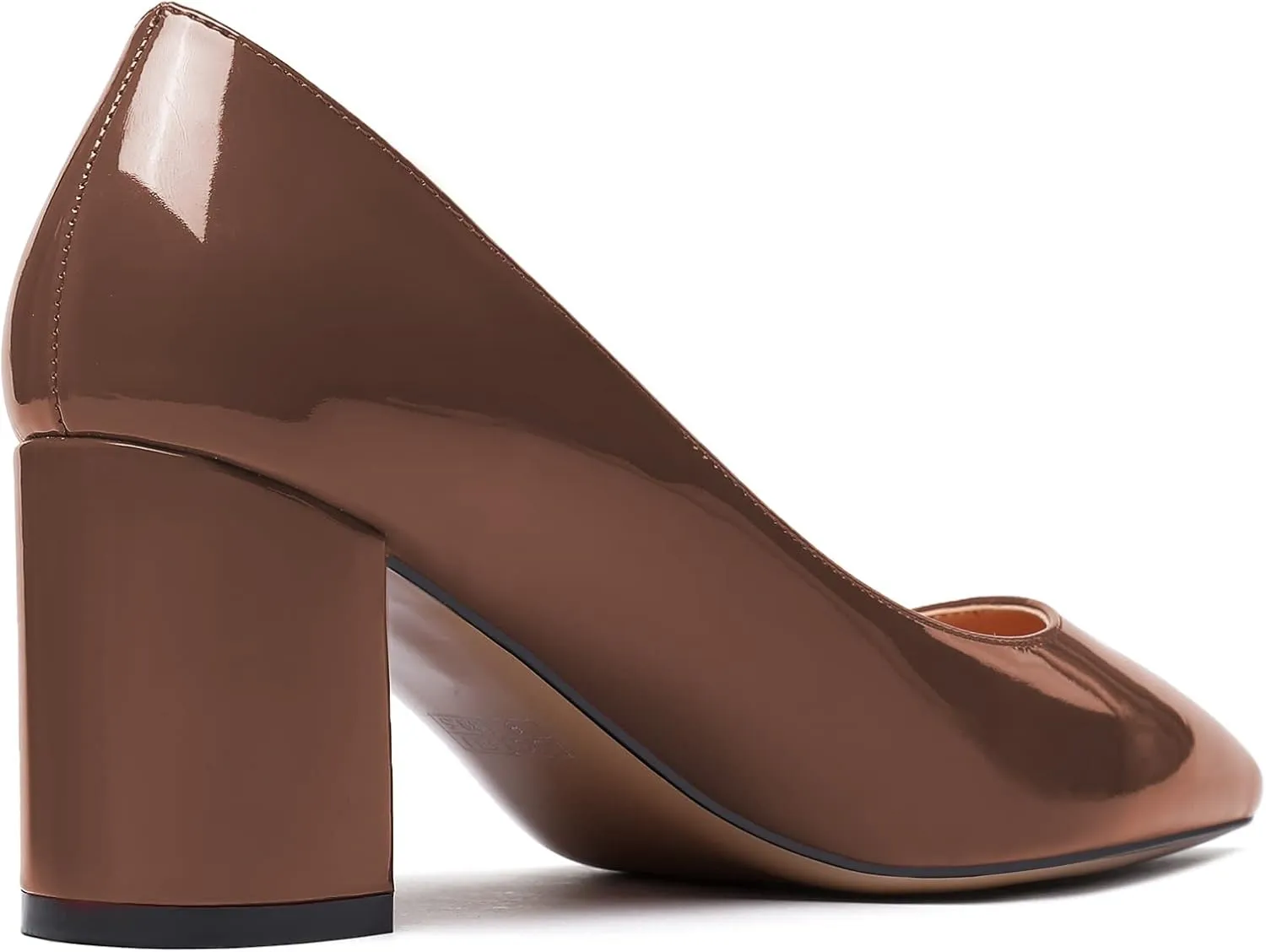 Eldof Women's Pointed Toe Chunky Mid Heel Slip On 2.6 Inches Pumps Comfort Chic Heeled Shoes for Party Evening Dress