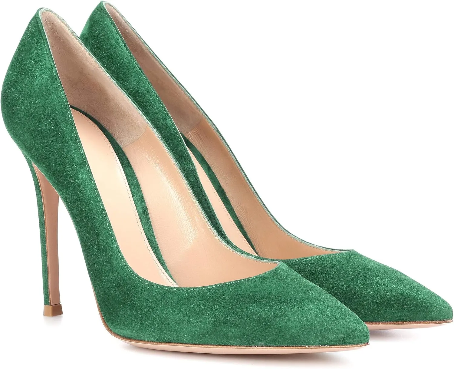 Eldof Women's Pointed Toe Pumps 4 inches Classic Stiletto Chic Heel Suede Shoes