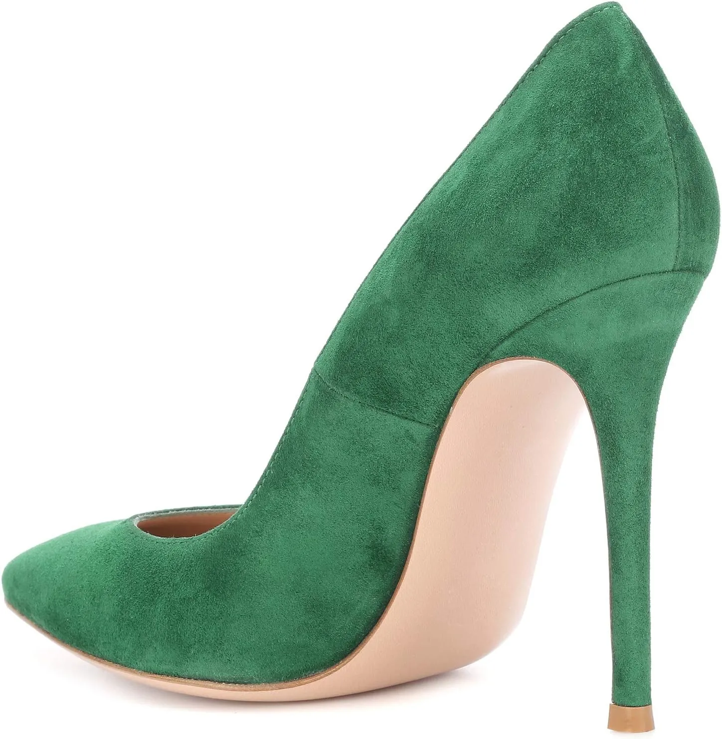 Eldof Women's Pointed Toe Pumps 4 inches Classic Stiletto Chic Heel Suede Shoes