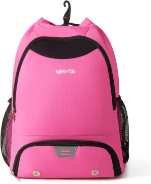 Ellniges]【Multi-Compartment Sports Duffel Bag Waterproof 600D Oxford Backpack with Ventilated Ball/Hat Storage, Detachable Shoe Pocket & Gym Hook - Lightweight Hiking/Cycling Pack for Athletes