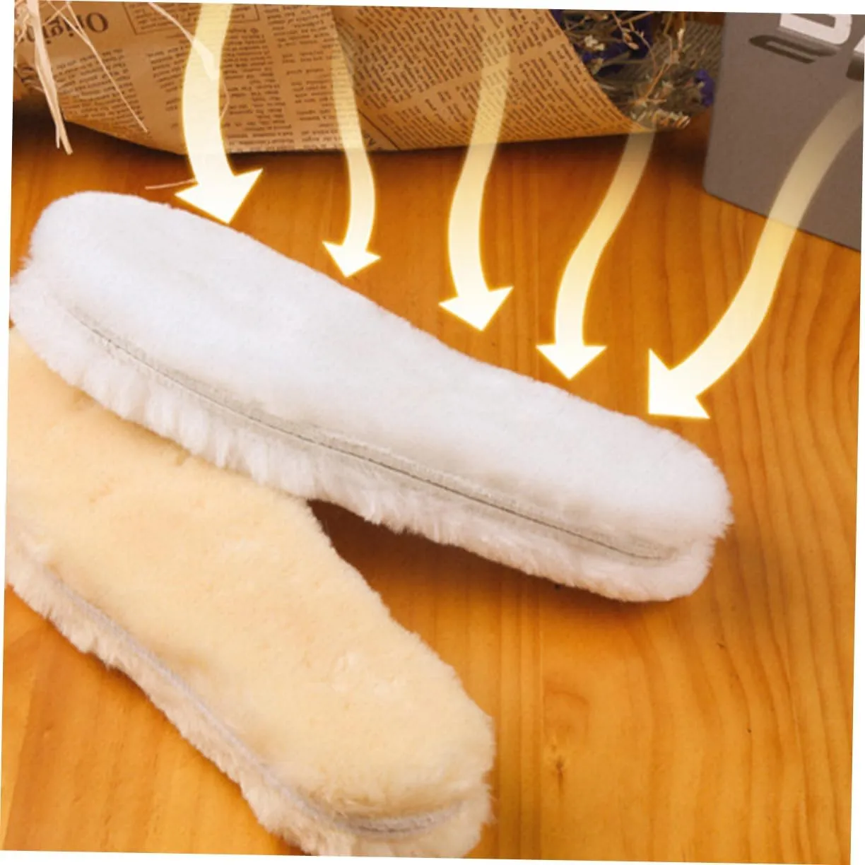 Enhance Foot Comfort 3 Pairs Warm Winter Insoles Thick Soft Inserts Simulated Wool for Sports and Casual Shoes Random