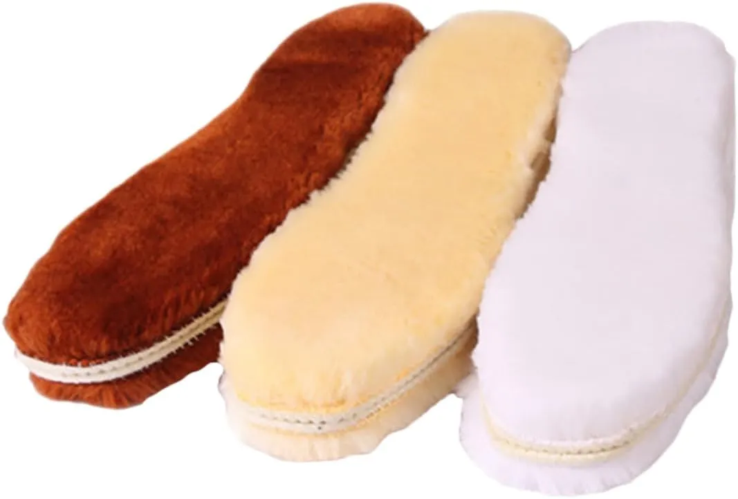 Enhance Foot Comfort 3 Pairs Warm Winter Insoles Thick Soft Inserts Simulated Wool for Sports and Casual Shoes Random
