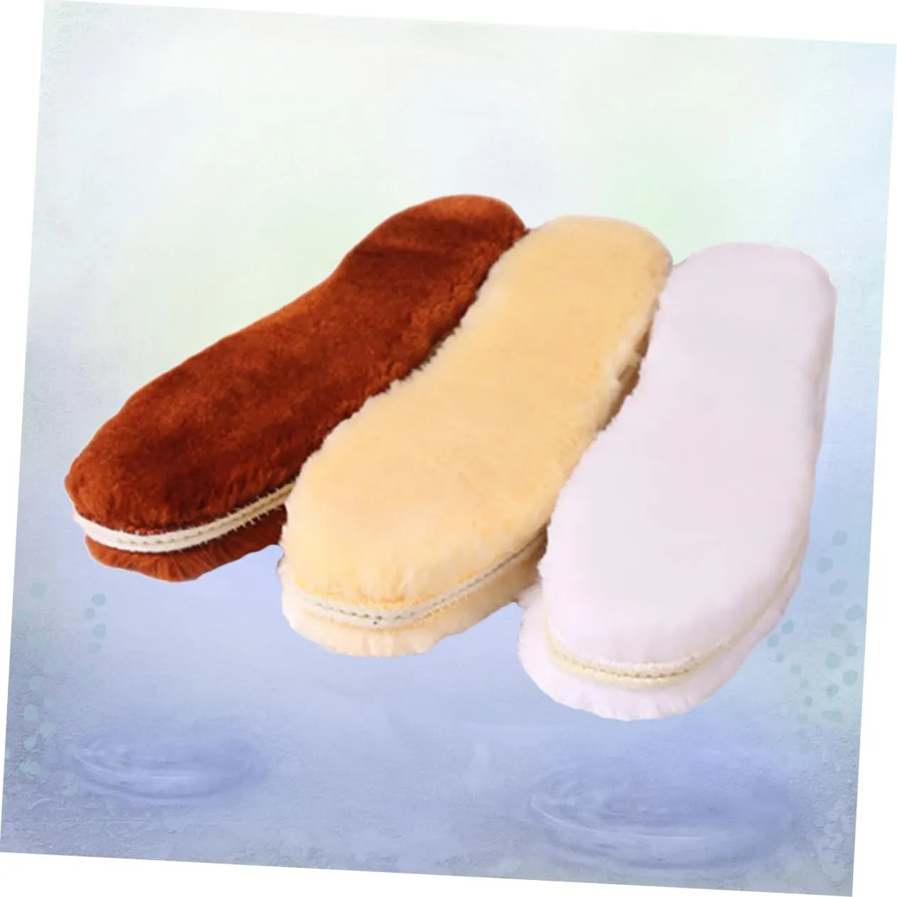 Enhance Foot Comfort 3 Pairs Warm Winter Insoles Thick Soft Inserts Simulated Wool for Sports and Casual Shoes Random