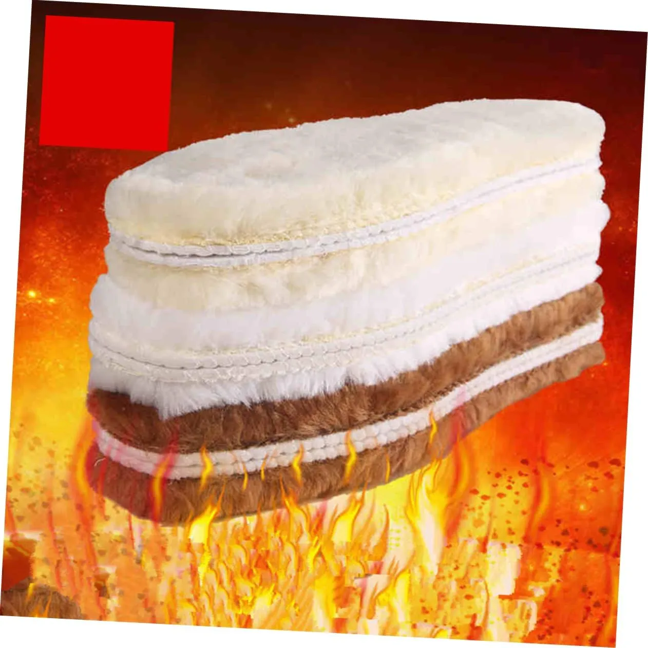 Enhance Foot Comfort 3 Pairs Warm Winter Insoles Thick Soft Inserts Simulated Wool for Sports and Casual Shoes Random