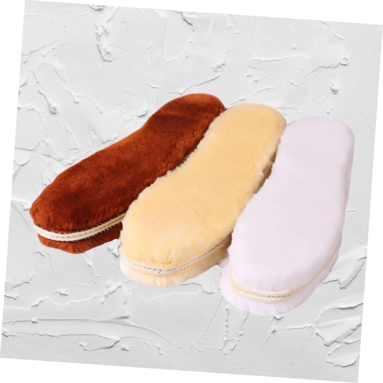Enhance Foot Comfort 3 Pairs Warm Winter Insoles Thick Soft Inserts Simulated Wool for Sports and Casual Shoes Random