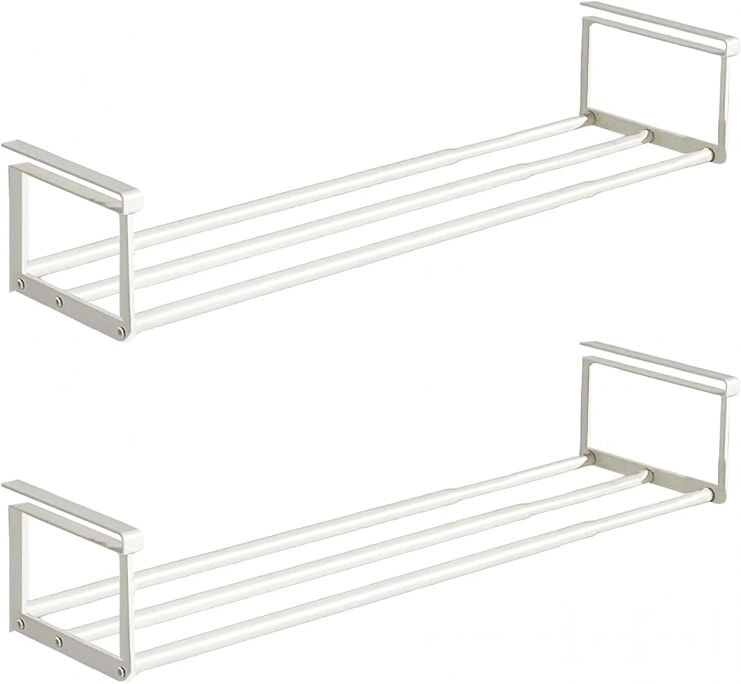 Expandable Shoe Rack Organizer - Adjustable Shoe Rack & Under Cabinet Shelf - for Shoe or Clothing Storage and Organization, Under Shelf Storage (White,2 Pcs)