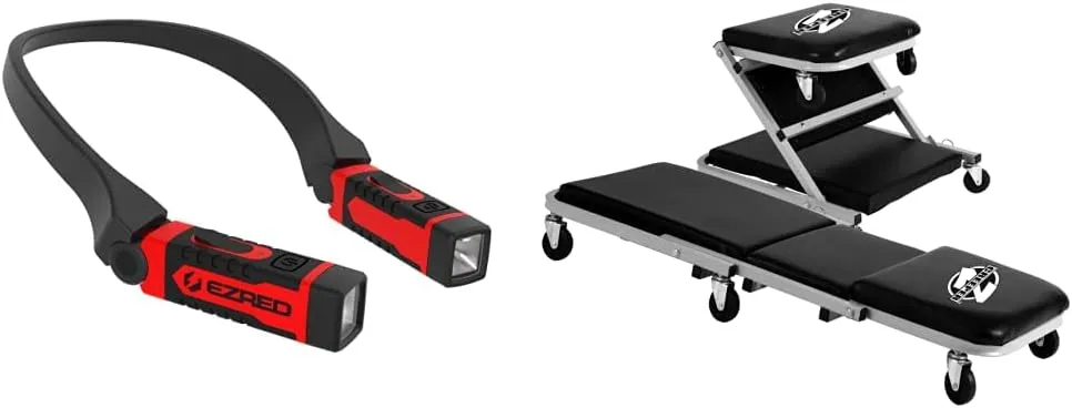 EZRED Anywear Rechargeable Neck Light (NK15) and Pro-Lift C-2036D Grey 36" Z-Creeper Seat